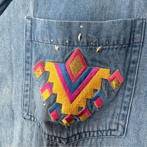 Vintage PTNY denim button down shirt size XL - Picture 4 of 6